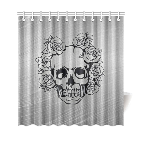 skull with roses Shower Curtain 69"x72"