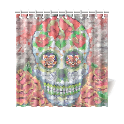 Polygon Skull Shower Curtain 69"x70"