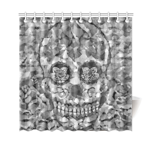 Polygon Skull black white Shower Curtain 69"x70"