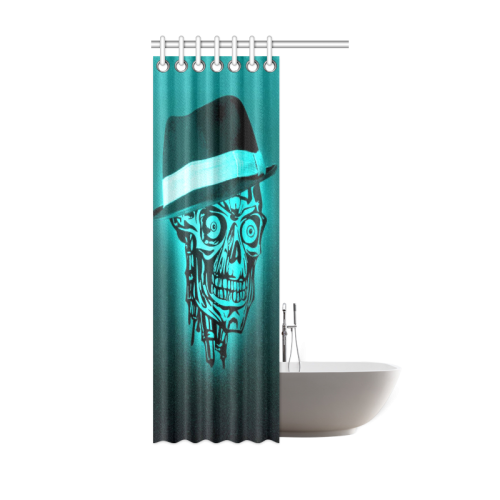 elegant skull with hat,mint Shower Curtain 36"x72"