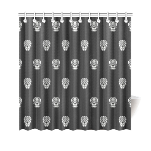 skull pattern bw Shower Curtain 69"x70"