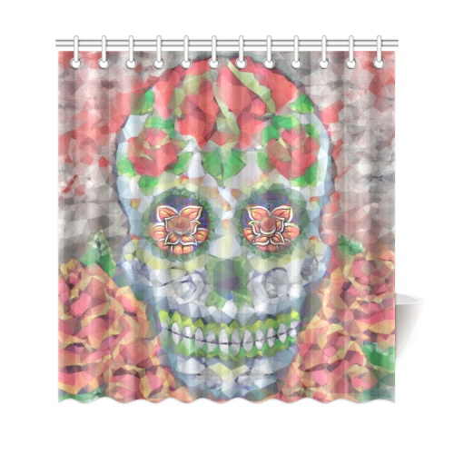 Polygon Skull Shower Curtain 69"x72"