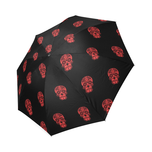 skull pattern red Foldable Umbrella (Model U01)