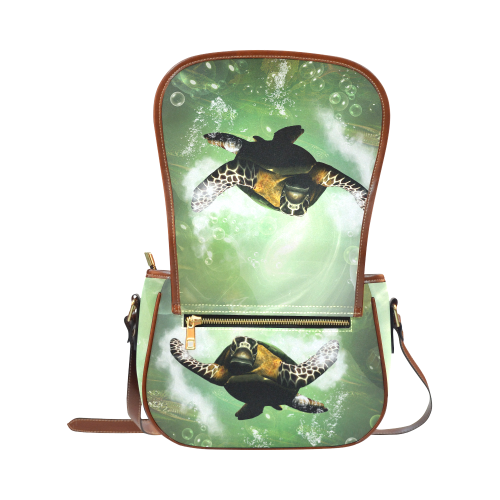 Cute turtle Saddle Bag/Small (Model 1649) Full Customization