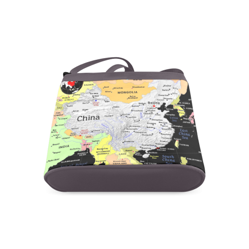 Modern Map Of China In Vivid Color Crossbody Bags (Model 1613)