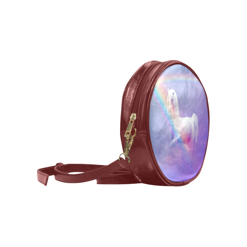 Unicorn and Rainbow Round Sling Bag (Model 1647)