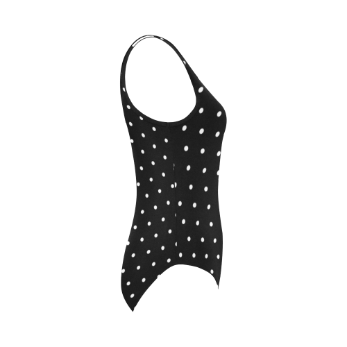 Black & white polka dots VAS2 Vest One Piece Swimsuit (Model S04)