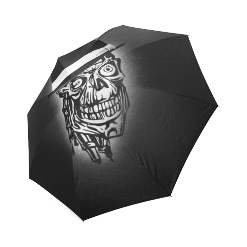 Elegant Skull with hat,B&W Foldable Umbrella (Model U01)