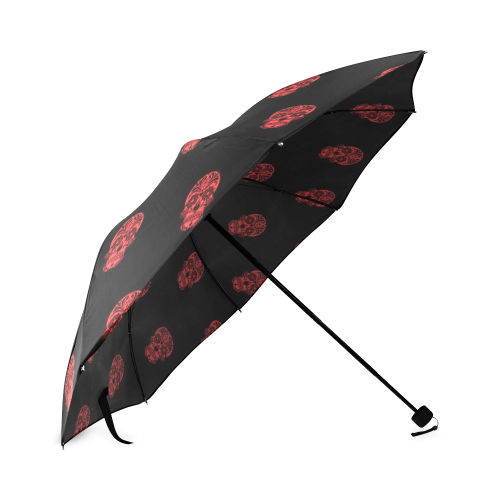 skull pattern red Foldable Umbrella (Model U01)