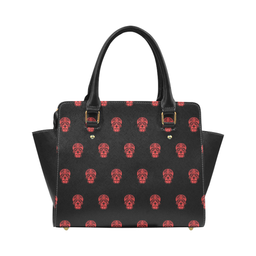 skull pattern red Classic Shoulder Handbag (Model 1653)