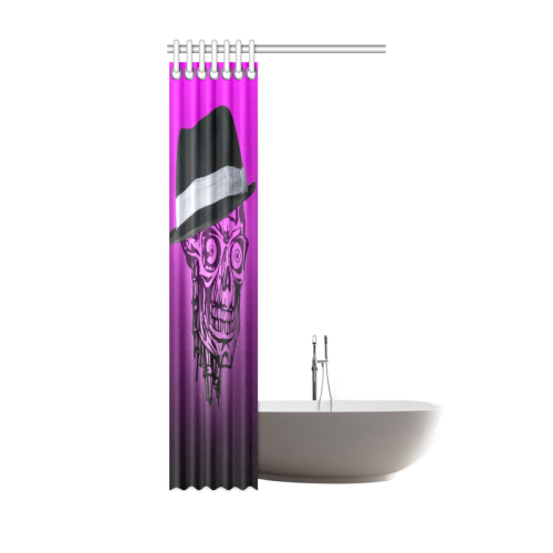 elegant skull with hat,hot pink Shower Curtain 36"x72"