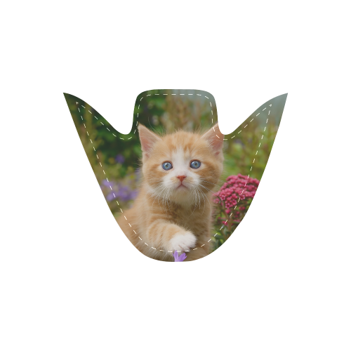 Cute Ginger Kitten Funny Baby Pet Animal in a Garden Photo for Cat Lovers Women's Unusual Slip-on Canvas Shoes (Model 019)