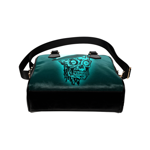 elegant skull with hat,mint Shoulder Handbag (Model 1634)