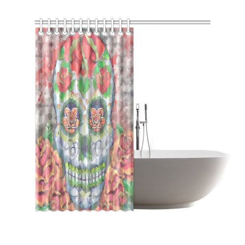 Polygon Skull Shower Curtain 69"x70"