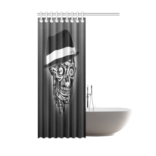 Elegant Skull with hat,B&W Shower Curtain 48"x72"