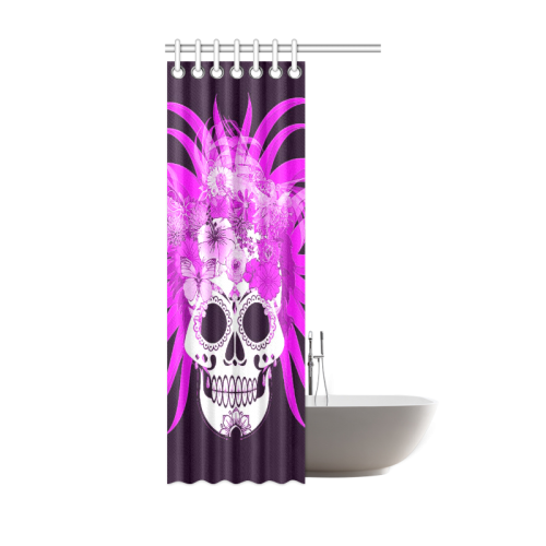 hippie skull,pink Shower Curtain 36"x72"