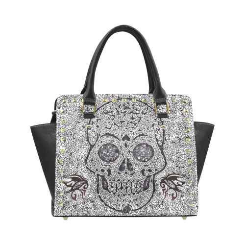 Mosaic Skull Rivet Shoulder Handbag (Model 1645)