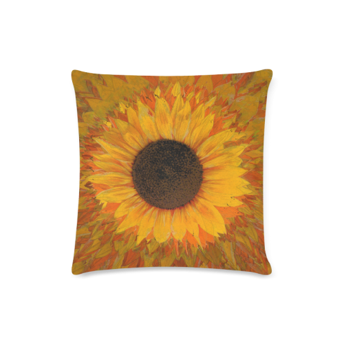Sunflower Custom Zippered Pillow Case 16"x16"(Twin Sides)