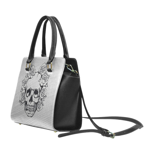 skull with roses Rivet Shoulder Handbag (Model 1645)