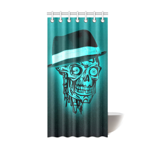 elegant skull with hat,mint Shower Curtain 36"x72"
