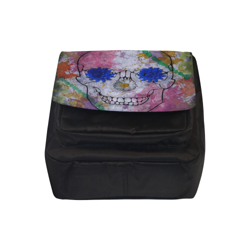 flower power skull Crossbody Nylon Bags (Model 1633)