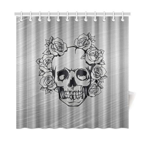 skull with roses Shower Curtain 72"x72"
