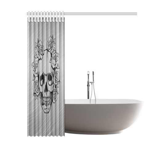 skull with roses Shower Curtain 60"x72"