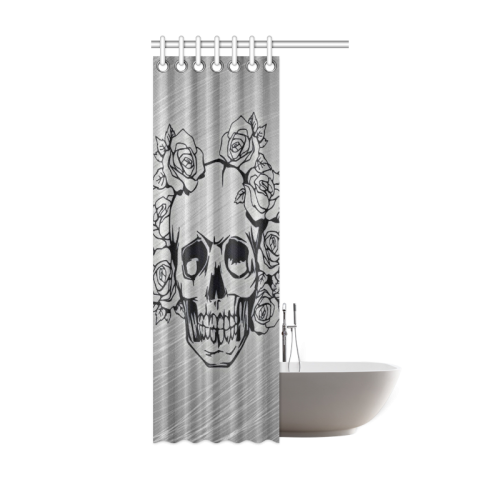 skull with roses Shower Curtain 36"x72"