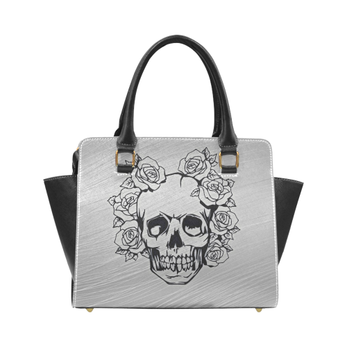 skull with roses Rivet Shoulder Handbag (Model 1645)