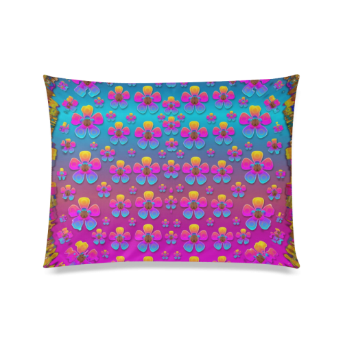 Freedom Peace Flowers Raining In Rainbows Custom Zippered Pillow Case 20"x26"(Twin Sides)