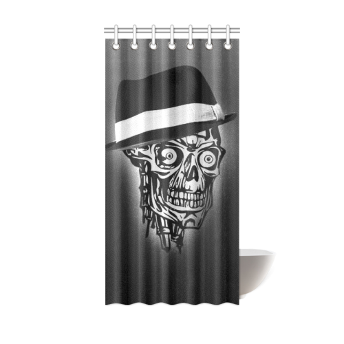 Elegant Skull with hat,B&W Shower Curtain 36"x72"