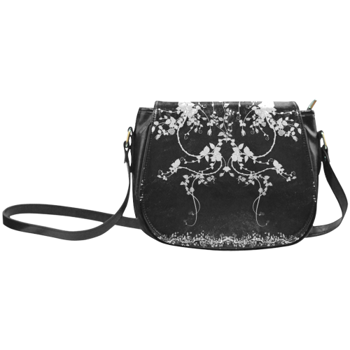 Roses in black and white Classic Saddle Bag/Large (Model 1648)