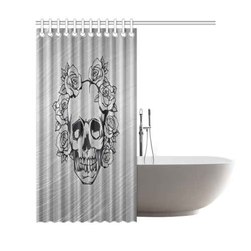 skull with roses Shower Curtain 69"x72"