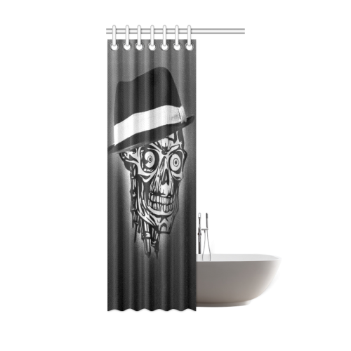 Elegant Skull with hat,B&W Shower Curtain 36"x72"