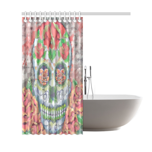 Polygon Skull Shower Curtain 69"x72"