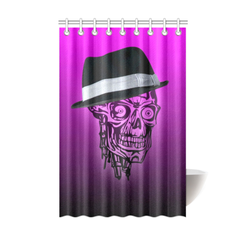 elegant skull with hat,hot pink Shower Curtain 48"x72"