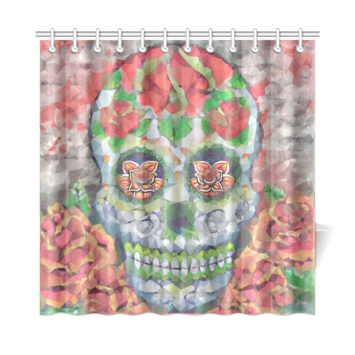 Polygon Skull Shower Curtain 72"x72"