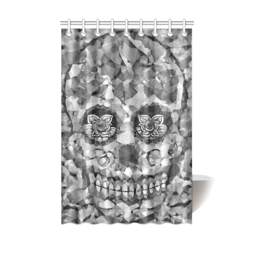 Polygon Skull black white Shower Curtain 48"x72"