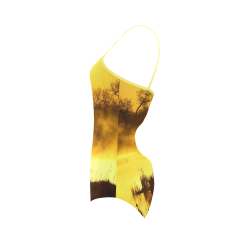 Tiger and Sunset Strap Swimsuit ( Model S05)