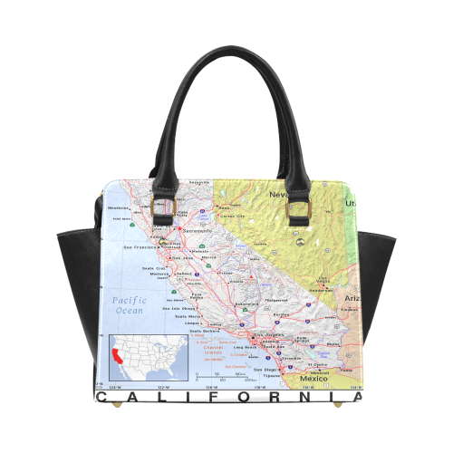 California State Modern Map Classic Shoulder Handbag (Model 1653)