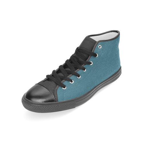 Blue Coral Women's Classic High Top Canvas Shoes (Model 017)