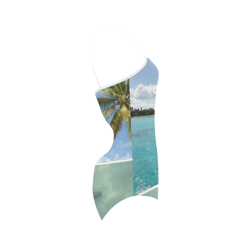Caribbean Collage Strap Swimsuit ( Model S05)