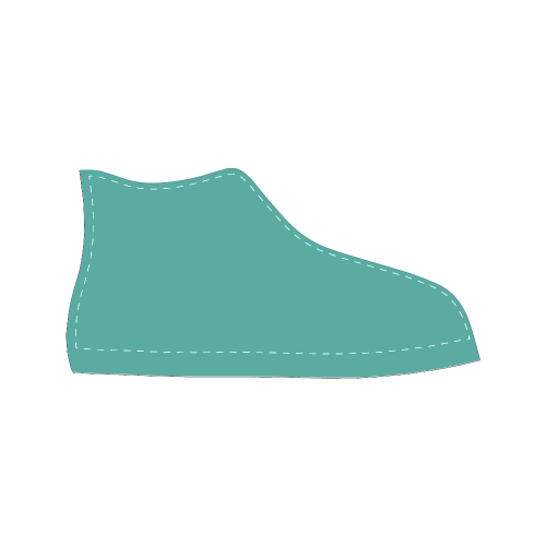 Turquoise Women's Classic High Top Canvas Shoes (Model 017)