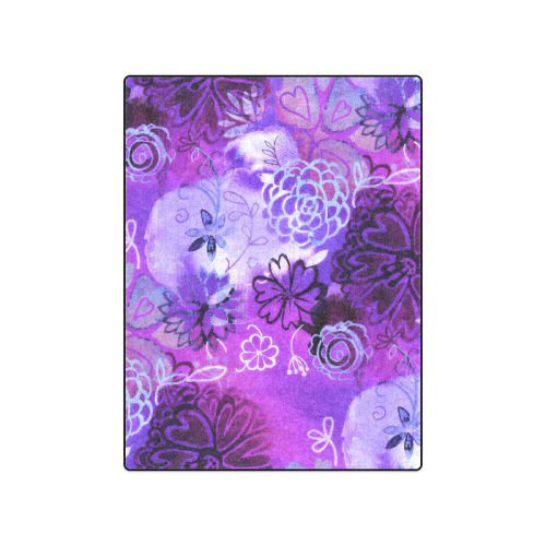 Urban Purple Flowers Blanket 50"x60"