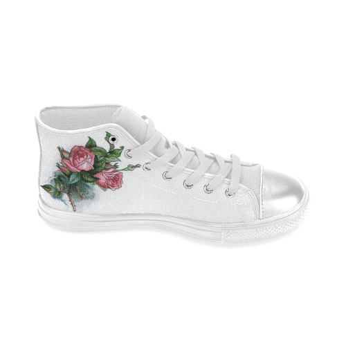 Roses Vintage Floral Women's Classic High Top Canvas Shoes (Model 017)