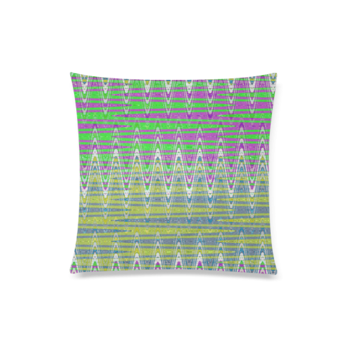 Colorful Waves Custom Zippered Pillow Case 20"x20"(Twin Sides)