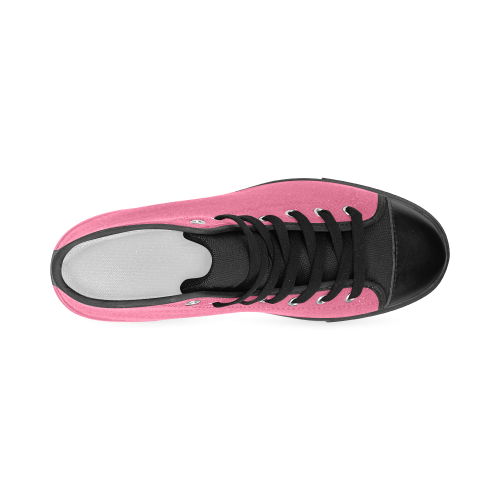 Hot Pink Women's Classic High Top Canvas Shoes (Model 017)