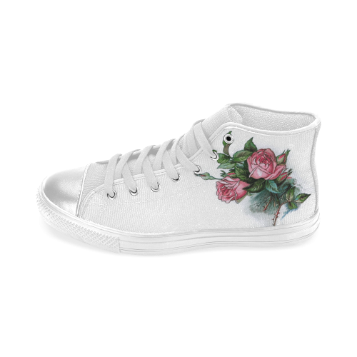 Roses Vintage Floral Women's Classic High Top Canvas Shoes (Model 017)