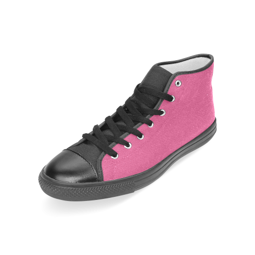 Magenta Women's Classic High Top Canvas Shoes (Model 017)