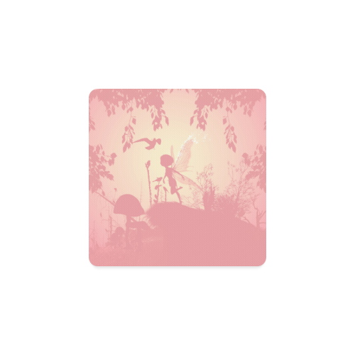 Cute fairy in soft colors Square Coaster